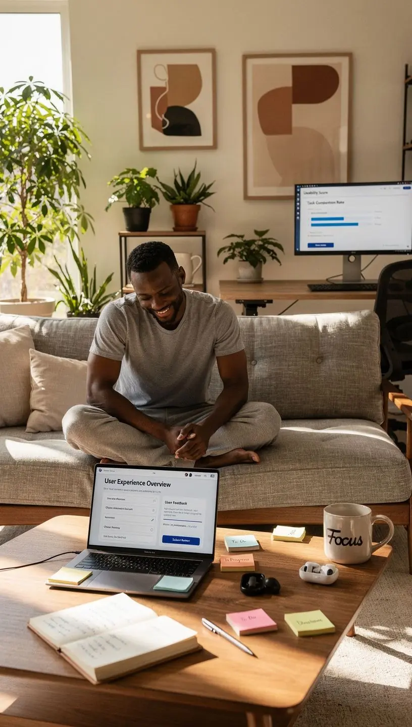 Close-up of a person using a laptop with screen magnification software to improve accessibility.